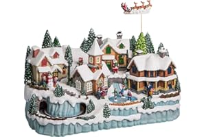 FEERIC LIGHTS & CHRISTMAS - Świąteczna wioska Train & Renifer Animate/Musical 45 diod LED + transfo