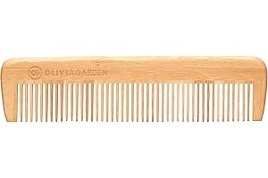 Olivia Garden Healthy Hair Pettine in Bambù, Tipe 1 - Petine Ecologico in Bambù, Denti arrotondati per un massaggio stimolante del cuoio capelluto