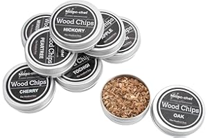 AUSLA Kit de Ahumador de Cócteles con Virutas de Madera para Ahumar Whisky de 8 Piezas, Virutas para Ahumar en Barbacoa, Mezcla de Aserrín de Madera de Frutas para Ahumar Bebidas para