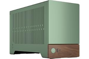 Fractal Design Terra Jade - Wood Walnut Front Panel - Small Form Factor - mITX Gaming case – PCIe 4.0 Riser Cable – USB Type-C - Anodized Aluminum Panels