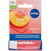 NIVEA Şeftali Dudak Bakım Kremi 4,8 gr, 24 Saat Nemlendirici, Doğal Yağlar, G&uuml;n Boyu Dudak Bakımı, Şeftali Kokusu, Hafif Şeft