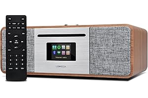 LEMEGA MSY5 DAB Radio with CD Player,WiFi Internet Radio with Bluetooth Hi-Fi Compact Stereo System,Spotify Connect,FM Radio,USB charger,USB player,Clock Alarms,Remote & App Control - Walnut