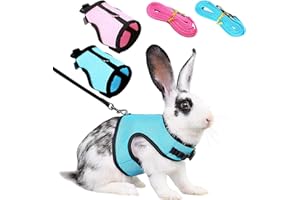 DKDDSSS Pack of 2 Soft Rabbit Harness with Lead, Adjustable Rabbit Lead, Rabbit Accessories, for Small Bunnies, Other Small Pets, Walking