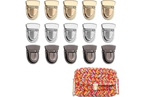 NHPY 15 Pièces Fermoir Sac a Main, Attache Sac,Fermoir Cartable, Fermoirs de Sacs Purse Lock, Attache Cartable Fermoir, Tuck Lock, Attache Cartable, pour Sac à Bandoulière Fermoir Sac Serrure Fermoir