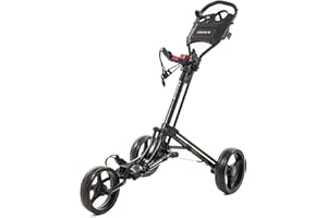 CRUISER GOLF (CR-6 Deluxe) Three Wheel Trolley - One Button, Easy Fold (Black)