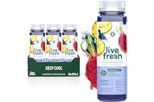 ‎LIVEFRESH LiveFresh Vitamin C Saft - Keep Cool - 24x250ml | Mit Spirulinapulver | Vegane Fruchtsäfte ohne Zuckerzusatz | Inkl. 6€ Pfand