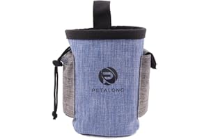 Hillento Borsa di addestramento del Cane con Nastro trasporta Animali da Compagnia Giocattoli Tratta di Sport Che Funziona Coulisse Marsupio Dispenser Borsa Poppa, Blu