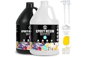 ResinAngel 7.6L Epoxidharz-Set – 1:1 kristallklares Epoxidharz, Geruchsarm, selbstnivellierend, ohne Blasenbildung, vergilbungsfrei, Gießharz für Kunsthandwerk, Schmuckherstellung