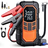 Enshall 8000mAh Şarjlı Acil Durum Ak&uuml; Takviyeli Ara&ccedil; Motosiklet Top Şişirme Pompası Hava Kompres&ouml;r&uuml; Jump Starter Lityum Pil