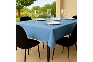 Flowen Mantel Antimanchas Mesa Azul 140x240 Rectangular Hule Made in Italy Manteles Mantel de Interior Elegante para Ocasiones de Mesa Jardín Poliéster Repelente al Agua
