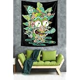 Ontheclouds Rick And Morty Desen Leke Tutmaz Kadife Dokulu Kumaş Duvar &Ouml;rt&uuml;s&uuml; Duvar Halısı Tapestry, 35 x 50