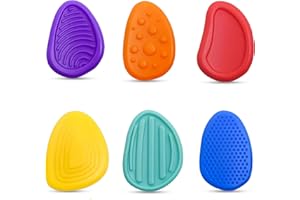 ZAIZAH 6PCS Sensory Fidget Stones – Textured Worry Stone for Kids & Adults | Fidget Toys for Anxiety & Stress Relief | Sensory Toys for ADHD | Autism Sensory Equipment, Unique Gift for Christmas & Birthdays
