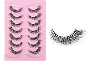 iCovalescent 7 Pares Pestañas Postizas Naturales, 3D Cat Eye Lashes False Eyelashes, Negras Profesionales Reutilizables para Maquillajes Fiestas Bodas