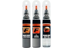 F FIRANTO FIRANTO Kit de Pintura de Retoque Coche para Ford LNSEWHA Solar Silver, Set de Reparación de Rayones y Arañazos Incluye 15 ml Bolígrafo para Retocar Pintura Coche, Primer y Barniz