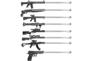 Gisafai 8 Pcs Wax Carving Tools Set 6.3 Inch Metal Gun Shape Wax Carving Tools Kit Stainless Steel Sculpting Tool for Collector Wax Carving Spoon Accessories Gifts, 8 Styles (Silver and Black)