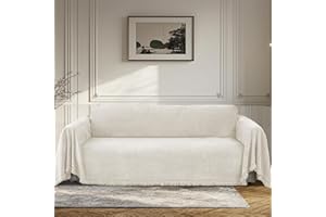 BellaHills Waterproof Sofa Cover 3 Seater Chenille L Shape Sofa Slipcover for Sectional Sofa Non Slip Corner Sofa Covers for 3 Cushion Sofa Pet Friendly Furniture Protector, 180x300cm, Beige