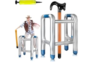 BSTDAYEVER Andador Hinchable Seguro Andador Inflable Duradero Bastón Hinchable 92cm Inflable Bastón Broma Conjunto Usar Repetidamente Realista para el Carnava Fiestas de Disfraces o Cumpleaños Fiesta