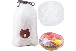 NIHEXO Fresh Keeping Bags, 100/200/300 PCS Reusable Elastic Food Storage Covers, Plastic Bowl Covers with Elastic Edging Stretch Plastic Wrap Bowl Covers
