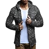 Leif Nelson Giacca Uomo in Maglia con Cappuccio Cardigan LN-20724
