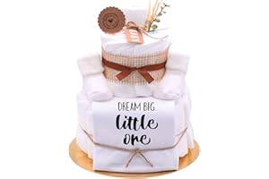 ‎TREND MAMA KEIN STREICHELZOO Trend Mama® | Sprüche Windeltorte Babybody Neutral Unisex | Baby Body und Kuschelsocken | Babygeschenk zur Geburt (MOTIV | Dream big little one, BABYBODY | 62)