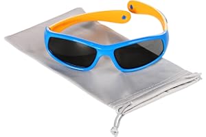 Hifot Okulary przeciwsłoneczne dla chłopców i dziewczynek, ochrona przed promieniowaniem UV, polaryzacyjne okulary przeciwsłoneczne dla maluchów, gruz elastyczne okulary przeciwsłoneczne dla dzieci -