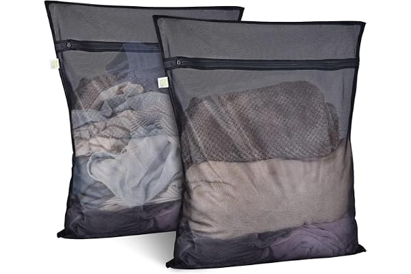 OTraki Tvättsäckar för tvättmaskin 2-pack (svart, 40 x 50 cm)
