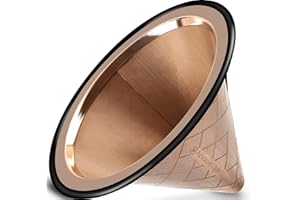 APACE LIVING Filtre Café Réutilisable - Porte Filtre à Café Permanent en Acier Inoxydable avec une Base Métallique Large - Compatible avec le Bodum Chemex & Autres Cafetières