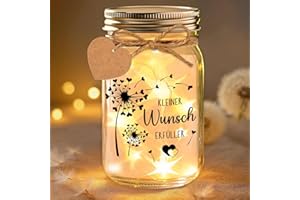LEBORIA Wunscherfüller Geldgeschenk – LED Flaschenlicht Pusteblume, Geldgeschenke Verpackung Weihnachten Geburtstag Hochzeit Konfirmation Jugendweihe, Personalisierte Geschenke für Frauen Männer