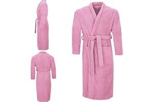 F4D Dressing Gown 100% Cotton 500 Gsm Shawl Bath Robes for Men,Soft Dressing Gown for Women UK,Towelling Robe for Men