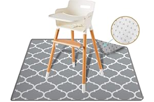 ReignDrop 54" Large Splat Mat for High Chair, Play Mat, Picnic, Art and Crafts for Baby, Kids, Non Slip, Waterproof, Washable, Portable, Durable, Reusable Splash, Spill Mat for Pet Litter (Lattice)