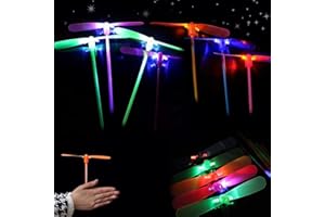 SUNSHINE SMILE 12Pcs Giocattolo Volante Libellula,Elicottero Volante Luminosa,Giocattoli Volanti ad Elica,LED Giocattoli Luminosi,Luminosa Flying Giocattoli,Giocattoli All'aperto per Bambini Bomboniere