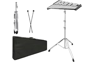 OUUTMEE xilofono 32 note xilofono sonaglio con supporto regolabile in altezza, bacchette per batteria