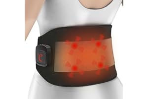 ‎COMFYTEMP Comfytemp Infrarot Wärmegürtel Rücken Massagegerät mit 36Wh Akku,10 Wärmestufen 5 Vibrationmoden Kontrolle per Knopfdruck und App, 27X155cm Groß Kabellos Heizgürtel Abschaltautomatik Rückenwärmer XXL