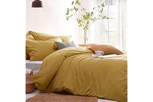 ‎LANQINGLV Lanqinglv Bettwäsche 135x200cm 2teilig Gelb Gold Uni Bettbezug Deckenbezug 135x200cm mit Reißverschluss und Kissenbezug 80x80cm aus Renforce Microfaser