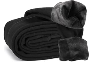 Kaizuanm Térmico Leggings Invierno para Mujer Calientes Forrado de Terciopelo Elásticos Pantalones de Cintura Alta