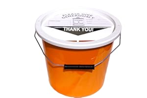 PDK CHARNWOOD Charity Money Collection Bucket With Lid (5.7 Litres) - Orange