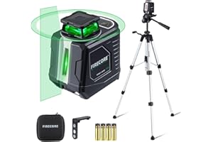 Firecore G30 Niveau laser vert avec trépied, niveau laser 360 autonivelant avec étui de transport, laser chantier avec support magnétique réglable à 360°, laser vert avec 4 piles AA ——G30-SATIV