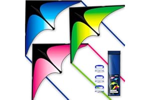 SGFTRE Delta Kite - Juego de tres cometas para niños y adultos, cometas para adultos fáciles de volar, cometa familiar perfecta para parques y playa, cometas Delta para actividades divertidas al aire libre