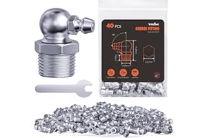 TRILINK M10 Grease Nipples, Metric Grease Fittings with 90-Degree Angle, Grease Nipples Kit with Wrench for Quick Installation – Ideal for Automotive, Agricultural & Industrial Machinery (40pcs)