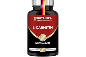 ‎LABORATOIRES NUTRIMEA L-CARNITIN – Premium: Carnipure® - 1470 mg L-Carnitin-Tartrat - Energie- und Erholungs-Boost nach dem Sport - Fettverbrennung und Gewichtsreduktion - Mit Vitamin B6-90 Vegane Kapseln - Nutrimea