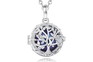 AEONSLOVE Collier Bola de Grossesse avec Mélodie Douce Pendentif Arbre de la Vie Grelot Musical pour Femmes Enceinte, 2 Chaînes
