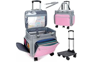 Amythe 2025 Rolling Teacher Tote Bag with Accordion File Organizer, 5 Wheels Laptop Briefcase with 15.6" Laptop Compartment, Wheeled Bag for Work, Office, Craft-Grey
