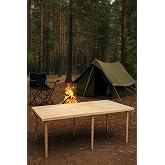 pratikoutdoor Katlanır Kamp, Piknik ve Bah&ccedil;e Masası 70x150 cm - Ham Naturel Renk