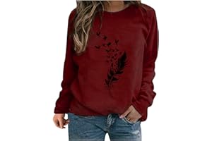 Lemooner Women's sportswear autumn and winter casual pullover top women's sportswear round neck printed long sleeved sportswear loose sportswear