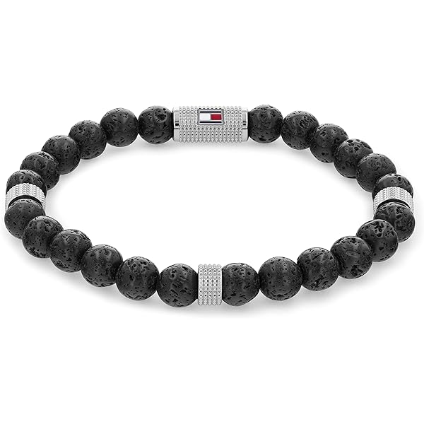 Kuzzoi Boeddha herenarmband van lava-edelsteen en