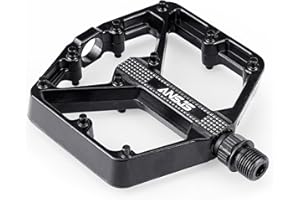 ANSJS Pédales de vélo, Pédales en aluminium pour VTT, Pédales plats pour vélo 9/16 "Pédales noirs VTT Pédales de vélo en métal (B632)