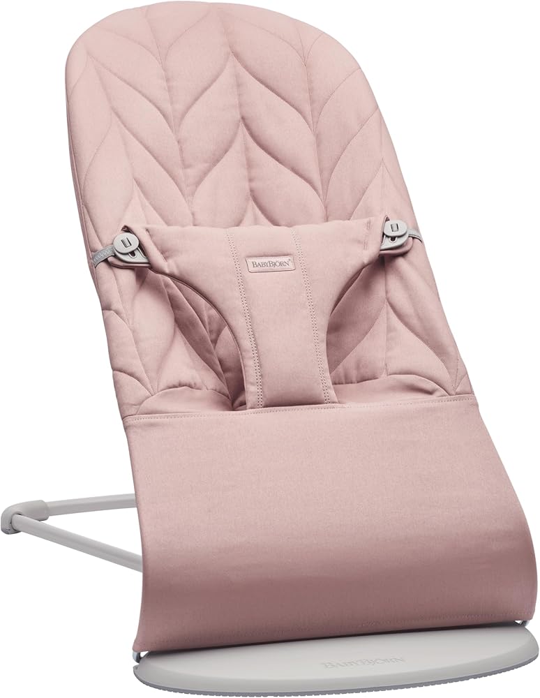 BabyBjörn Bliss bebek beşiği, dokuma, çiçek yaprağı dikişli, gül kurusu | 2'si 1 arada bebek beşiği ve küçük çocuk sandalyesi, doğumdan küçük çocuk yaşına kadar (3,5 – 13 kg), 3 pozisyon