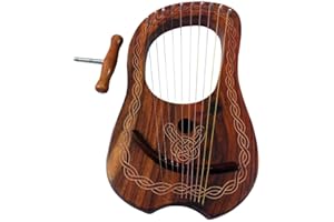 AJW Lyre Harp 10 Metal Strings Rosewood/Lyra Harp Rosewood 10 Strings Free Case