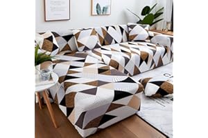 uyeoco Housse de Canapé d Angle Extensible Complet Protection Canapé d'angle pour 1/2/3/4 Places Couverture Canape Dangle Droit/Gauche Couvre Canape (Color : T, Size : 145-185cm)