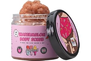 Mallows Beauty Watermelon Pink Himalayan Body Scrub, Exfoliating and Moisturizing, Prevents Strawberry Legs, Vegan, 250g
